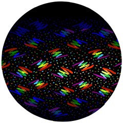 Rainbows Pixel Pattern Wooden Puzzle Round by Semog4