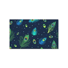 Blue Background Pattern Feather Peacock Sticker Rectangular (10 Pack) by Semog4