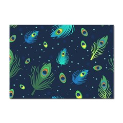 Blue Background Pattern Feather Peacock Sticker A4 (100 Pack) by Semog4