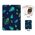 Blue Background Pattern Feather Peacock Playing Cards Single Design (Rectangle) Back