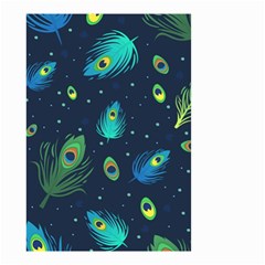 Blue Background Pattern Feather Peacock Small Garden Flag (two Sides) by Semog4