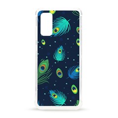 Blue Background Pattern Feather Peacock Samsung Galaxy S20 6 2 Inch Tpu Uv Case by Semog4