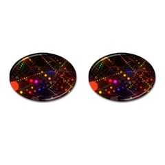 Abstract Light Star Design Laser Light Emitting Diode Cufflinks (oval) by Semog4