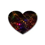 Abstract Light Star Design Laser Light Emitting Diode Rubber Coaster (Heart) Front