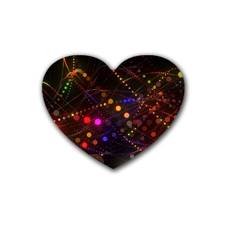 Abstract Light Star Design Laser Light Emitting Diode Rubber Coaster (Heart)