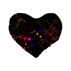 Abstract Light Star Design Laser Light Emitting Diode Standard 16  Premium Heart Shape Cushions by Semog4