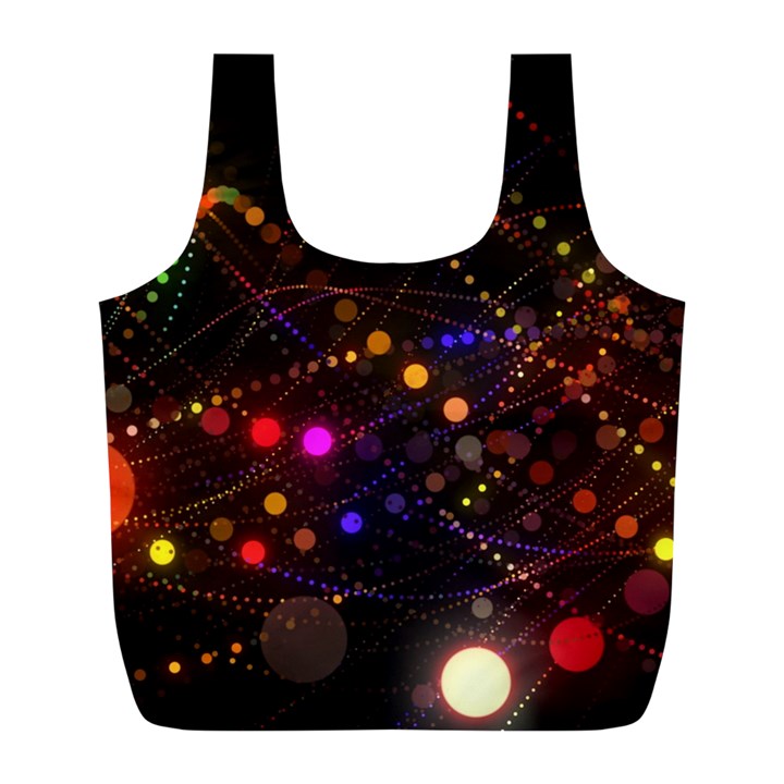 Abstract Light Star Design Laser Light Emitting Diode Full Print Recycle Bag (L)