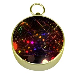 Abstract Light Star Design Laser Light Emitting Diode Gold Compasses by Semog4