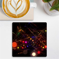 Abstract Light Star Design Laser Light Emitting Diode Uv Print Square Tile Coaster  by Semog4