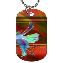 Abstract Fractal Design Digital Wallpaper Graphic Backdrop Dog Tag (one Side) by Semog4