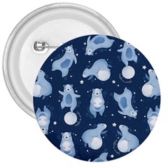 Bear Pattern Patterns Planet Animals 3  Buttons by Semog4