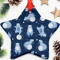 Bear Pattern Patterns Planet Animals Ornament (star) by Semog4