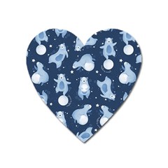 Bear Pattern Patterns Planet Animals Heart Magnet