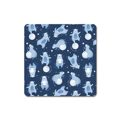 Bear Pattern Patterns Planet Animals Square Magnet by Semog4