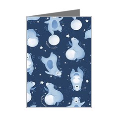 Bear Pattern Patterns Planet Animals Mini Greeting Card by Semog4