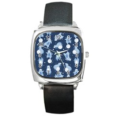 Bear Pattern Patterns Planet Animals Square Metal Watch by Semog4