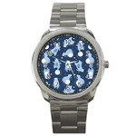 Bear Pattern Patterns Planet Animals Sport Metal Watch Front