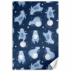 Bear Pattern Patterns Planet Animals Canvas 24  X 36  by Semog4