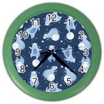 Bear Pattern Patterns Planet Animals Color Wall Clock Front