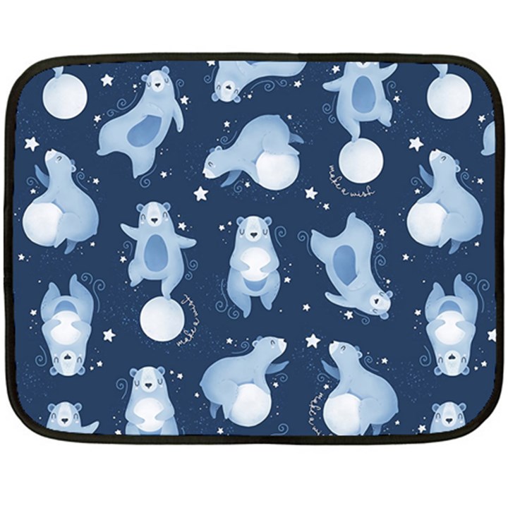 Bear Pattern Patterns Planet Animals Fleece Blanket (Mini)