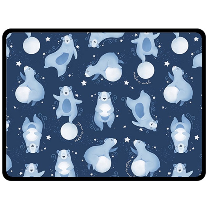 Bear Pattern Patterns Planet Animals Fleece Blanket (Large)