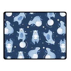 Bear Pattern Patterns Planet Animals Fleece Blanket (Small)