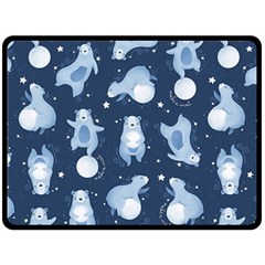 Bear Pattern Patterns Planet Animals Two Sides Fleece Blanket (large)