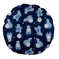 Bear Pattern Patterns Planet Animals Large 18  Premium Flano Round Cushions by Semog4