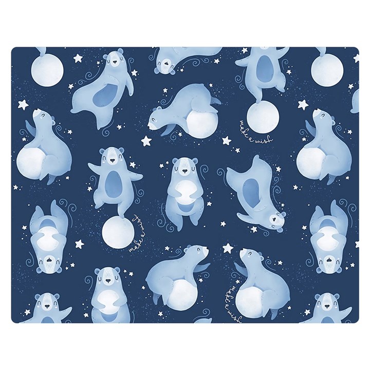 Bear Pattern Patterns Planet Animals Two Sides Premium Plush Fleece Blanket (Medium)