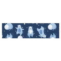 Bear Pattern Patterns Planet Animals Oblong Satin Scarf (16  x 60 )