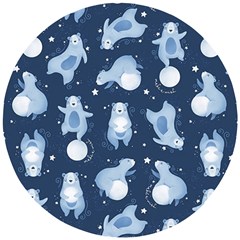 Bear Pattern Patterns Planet Animals Wooden Puzzle Round by Semog4