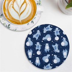 Bear Pattern Patterns Planet Animals Uv Print Round Tile Coaster by Semog4