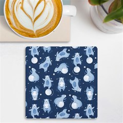 Bear Pattern Patterns Planet Animals Uv Print Square Tile Coaster  by Semog4