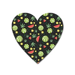 Watermelon Berries Patterns Pattern Heart Magnet by Semog4