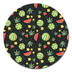 Watermelon Berries Patterns Pattern Magnet 5  (round) by Semog4