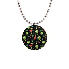 Watermelon Berries Patterns Pattern 1  Button Necklace by Semog4