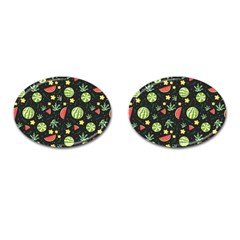 Watermelon Berries Patterns Pattern Cufflinks (oval) by Semog4