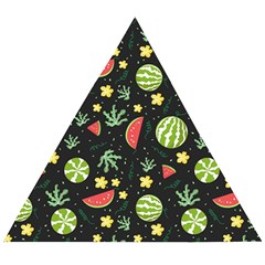 Watermelon Berries Patterns Pattern Wooden Puzzle Triangle by Semog4