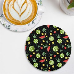 Watermelon Berries Patterns Pattern Uv Print Round Tile Coaster by Semog4