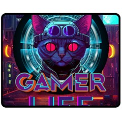 Gamer Life Fleece Blanket (medium) by minxprints