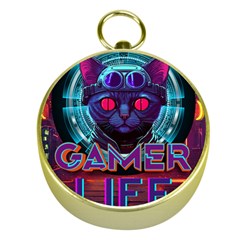 Gamer Life Gold Compasses by minxprints