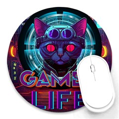 Gamer Life Round Mousepad by minxprints