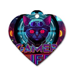 Gamer Life Dog Tag Heart (one Side)