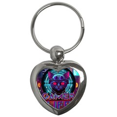 Gamer Life Key Chain (heart) by minxprints