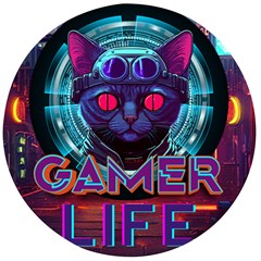 Gamer Life Wooden Bottle Opener (round) by minxprints