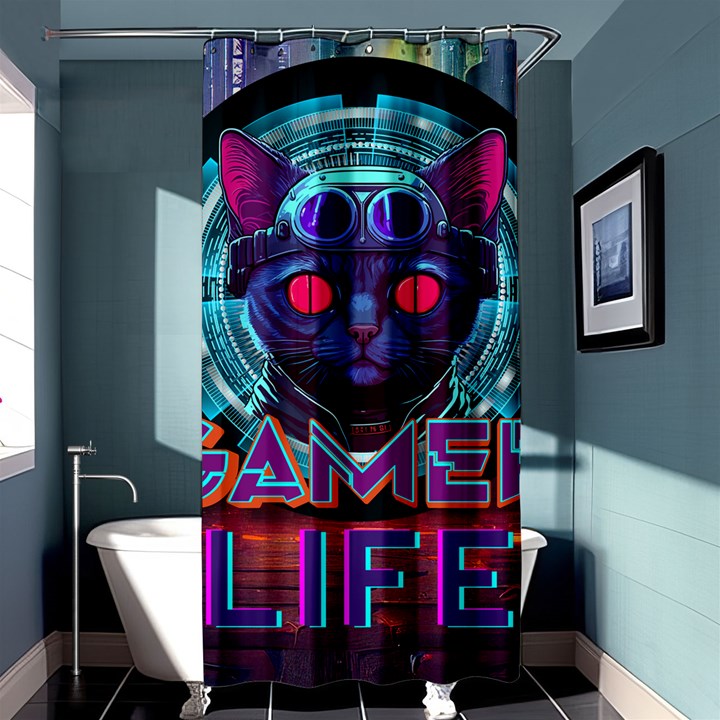 Gamer Life Shower Curtain 36  x 72  (Stall) 