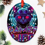 Gamer Life Oval Filigree Ornament (Two Sides) Back