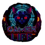 Gamer Life Large 18  Premium Flano Round Cushions Front