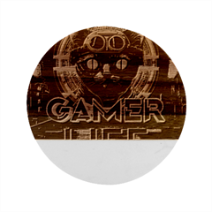 Gamer Life Marble Wood Coaster (round)