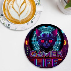 Gamer Life Uv Print Round Tile Coaster by minxprints